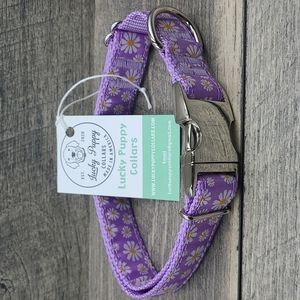 Purple Daisy Dog Collar 18"-26" 1 Inch Wide